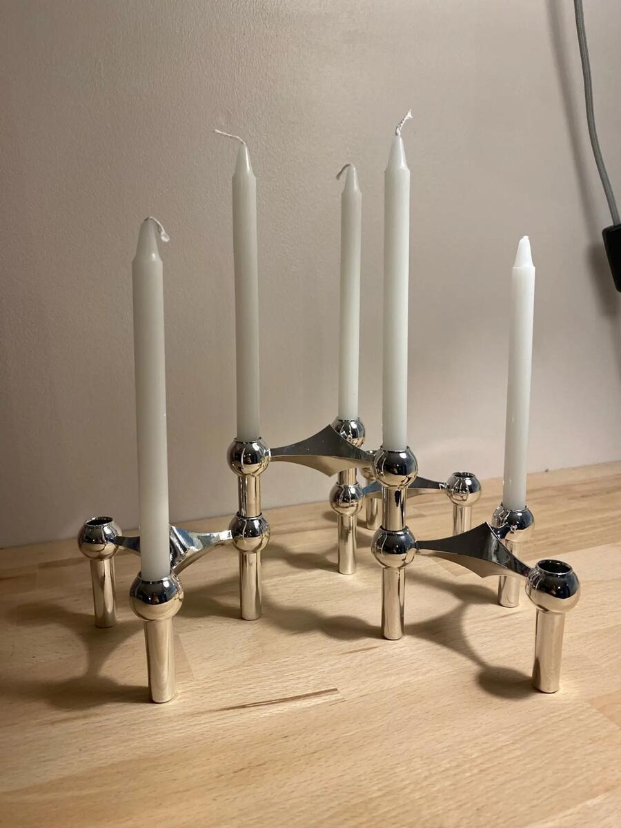 Centerpiece Stick - Metalen Kaarshouder Noordse Moleculaire Structuur Gouden